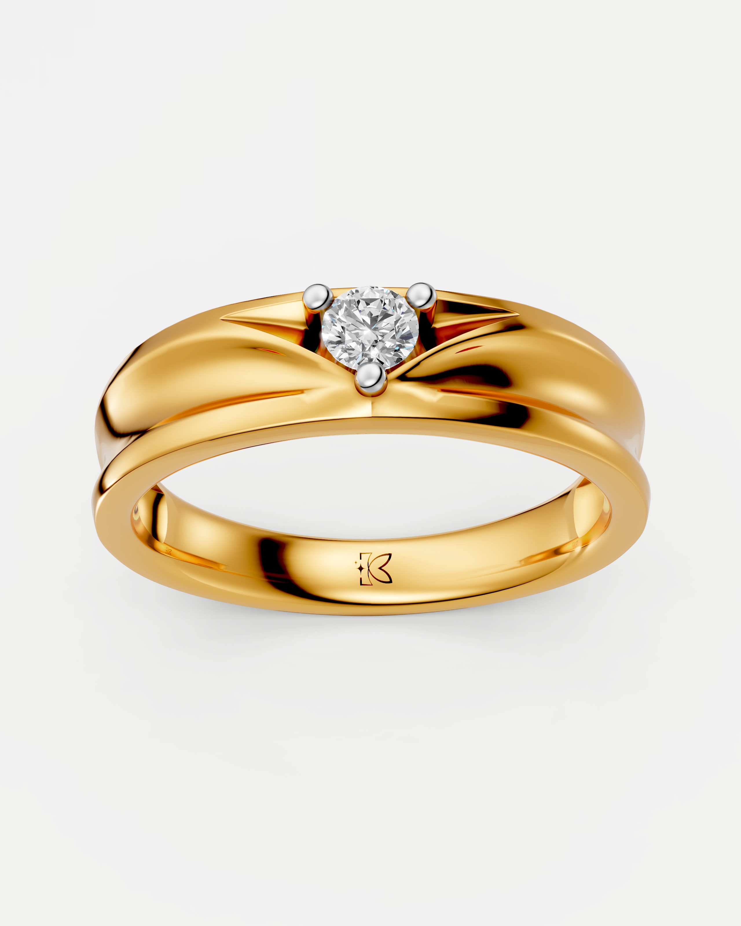 Aurora Glow Solitaire Lab Grown Diamond Couple Ring