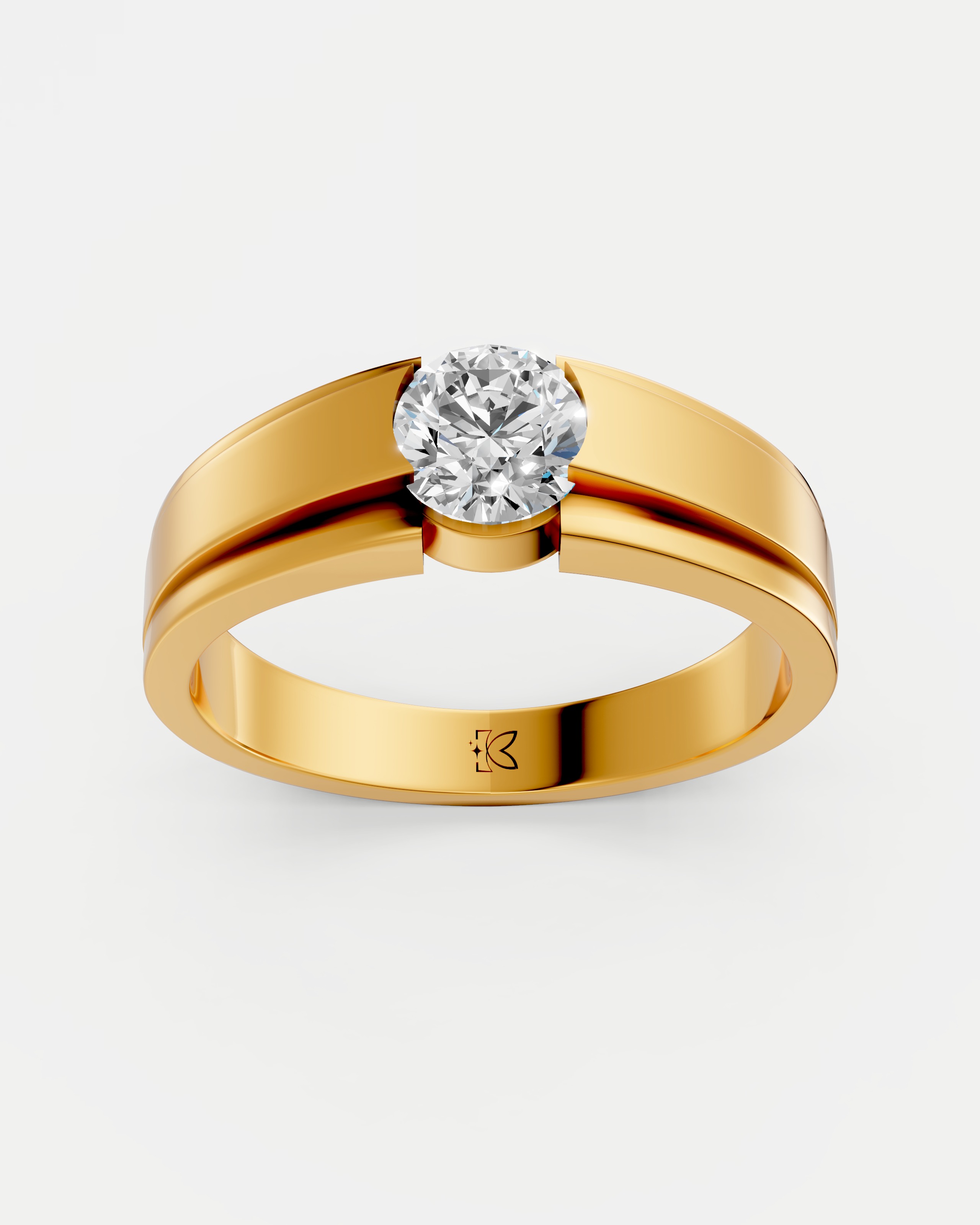 Aurora Belle Solitaire Lab Grown Diamond Couple Ring