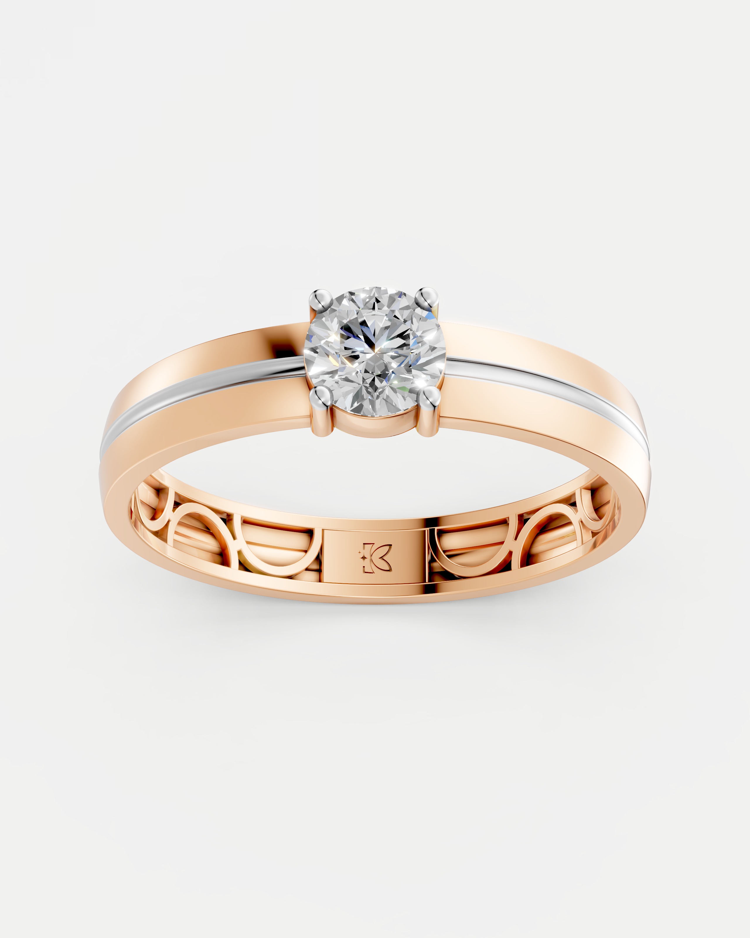 Radiance Rose Solitaire Lab Grown Diamond Couple Ring