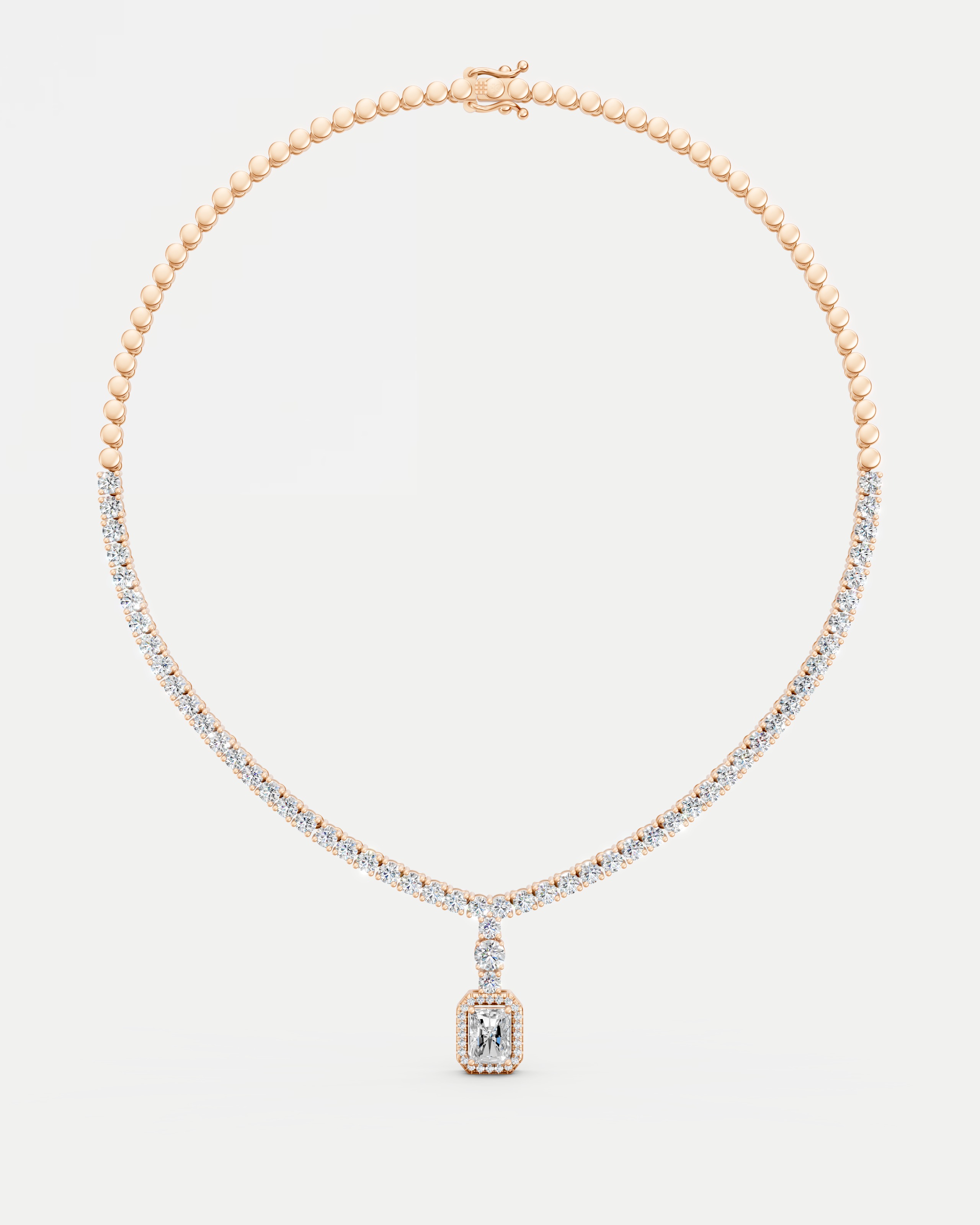 Court Solitaire Lab Grown Diamond Necklace Set