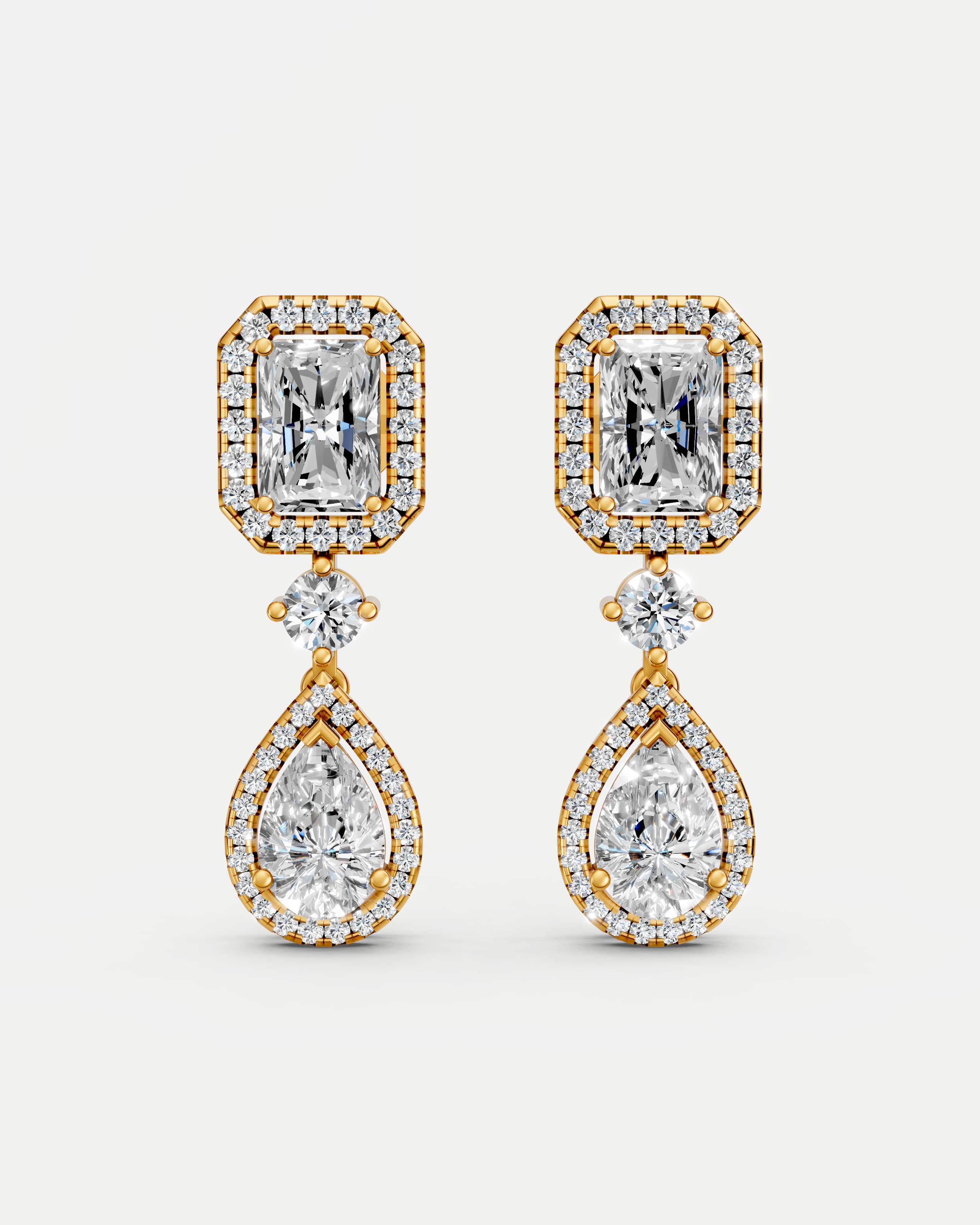 Coronation Cluster Lab Grown Diamond Necklace Set Earrings