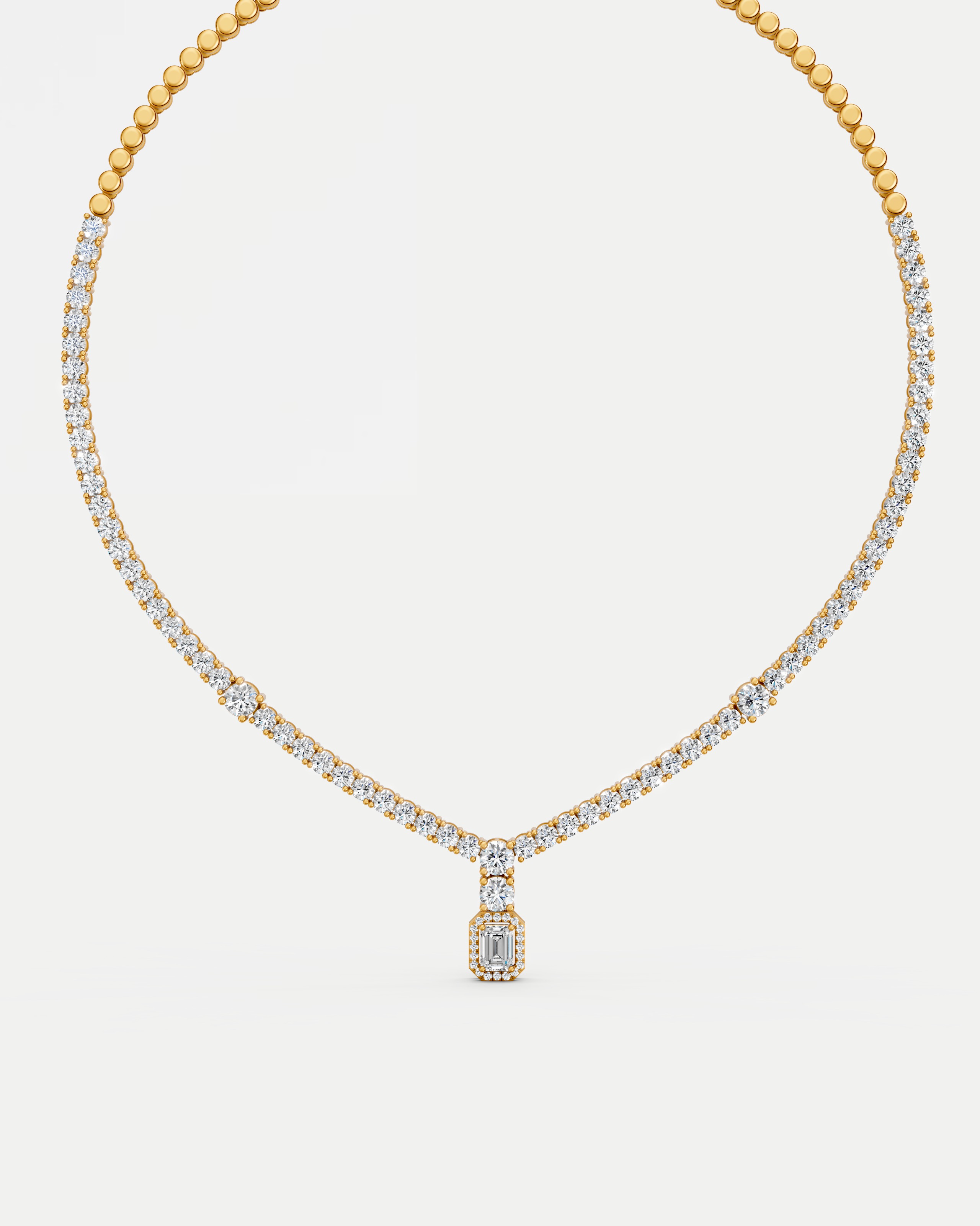 Empress Glow Cluster Lab Grown Diamond Necklace Set