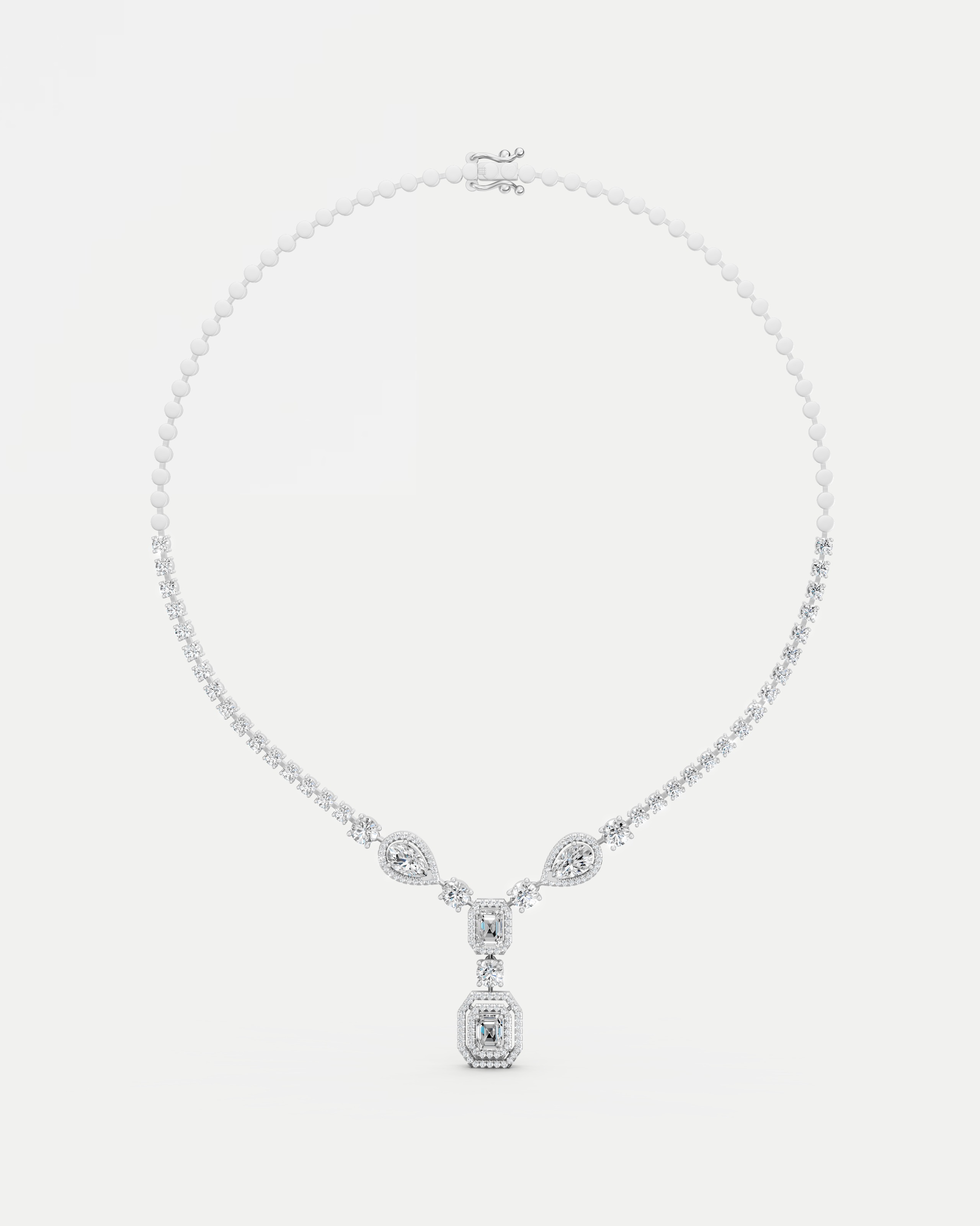 Empress Vogue Cluster Lab Grown Diamond Necklace Set