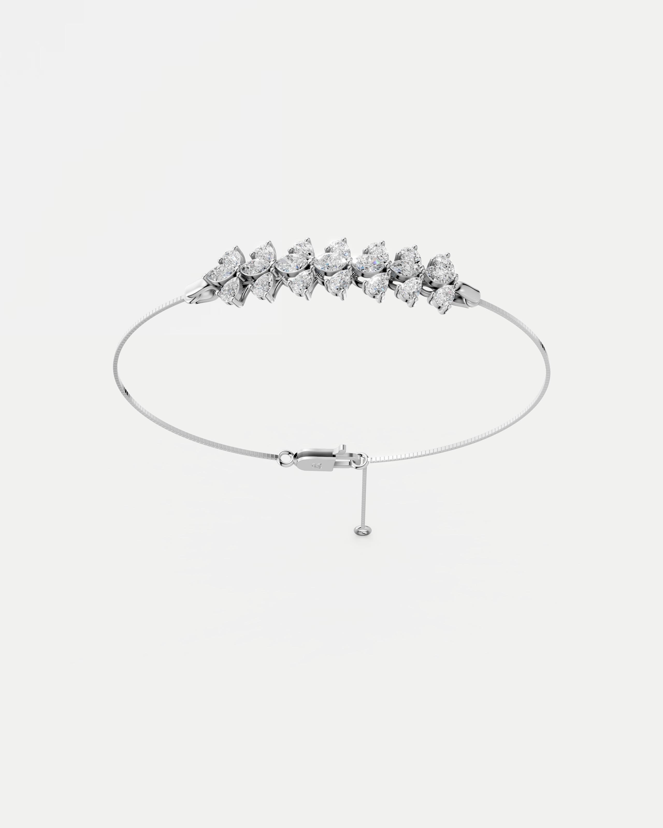 Rosette Floral Lab Grown Diamond Bracelet
