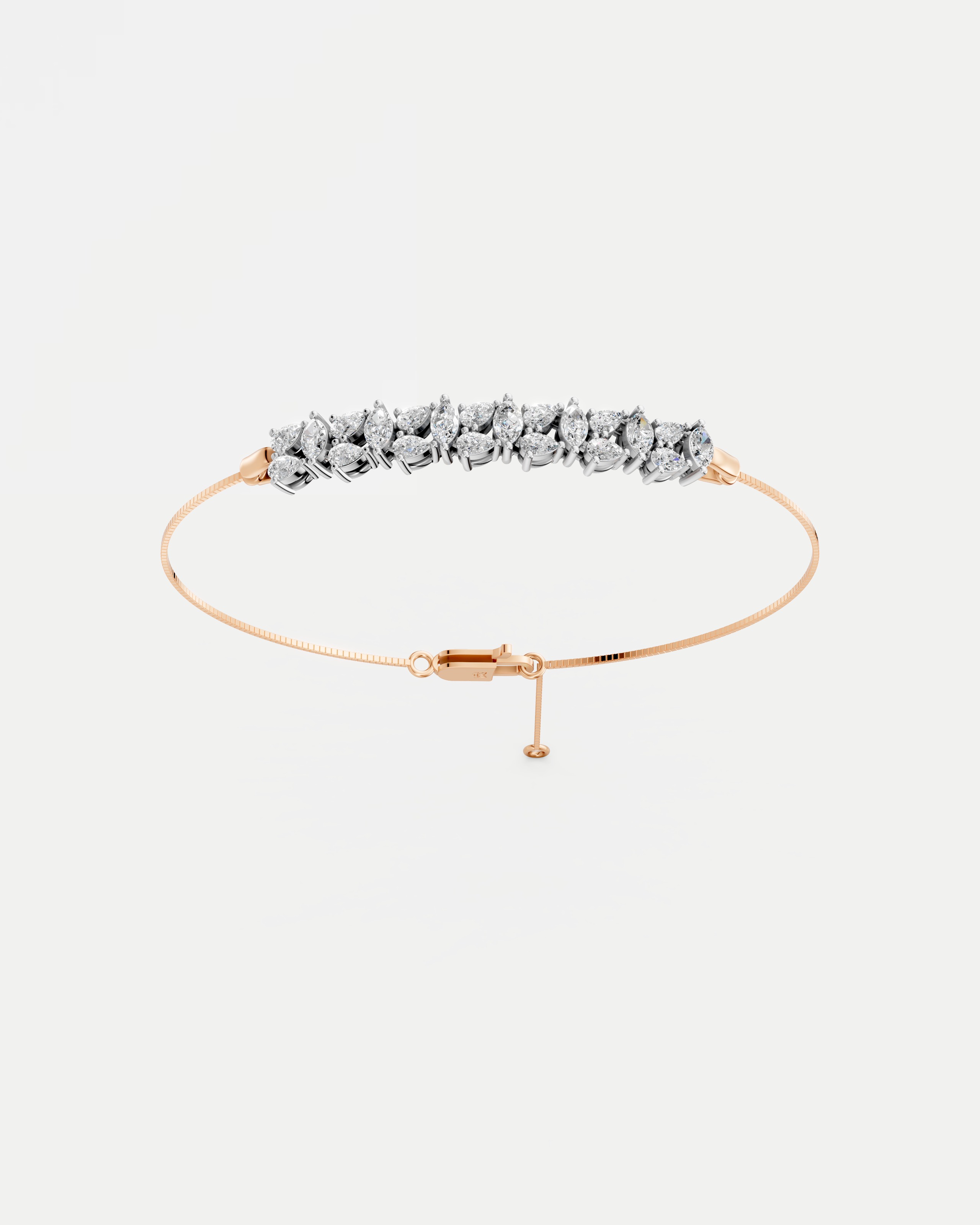 Peony Floral Lab Grown Diamond Bracelet